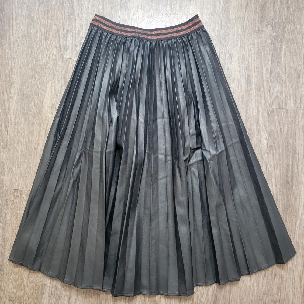 THML Black A-Line Skirt faux leather